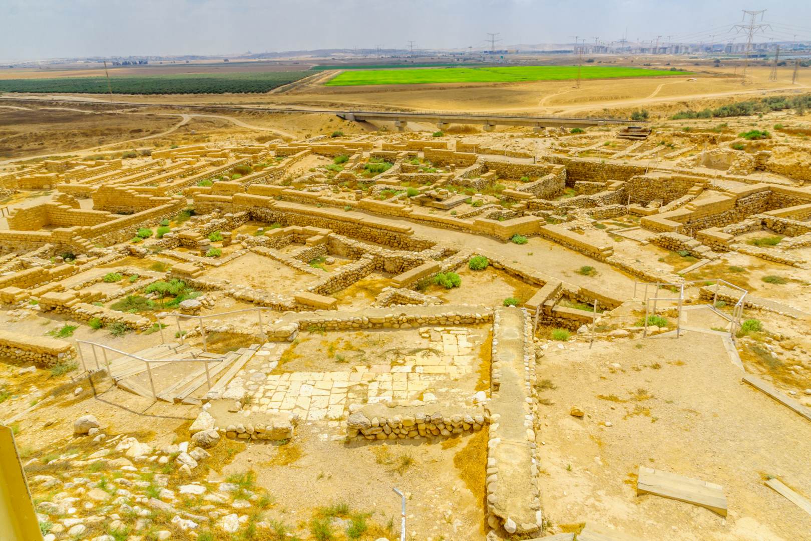 A view of an ancient city from above.