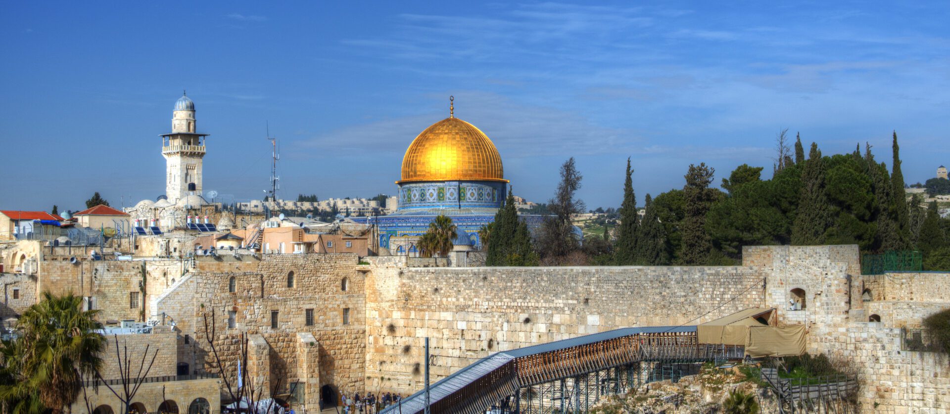 The Western Wall, also known at the Wailing Wall, is the remnant of the ancient wall that surrounded the Jewish Temple's courtyard in jerusalem, Israel. Dome of the Rock is a Muslim Shrine located on the Temple Mount.